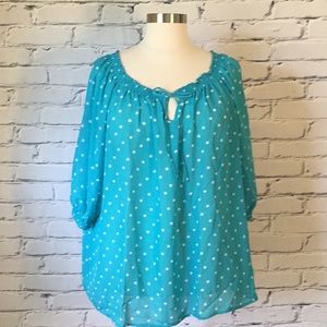 Semi sheer polka dot blouse